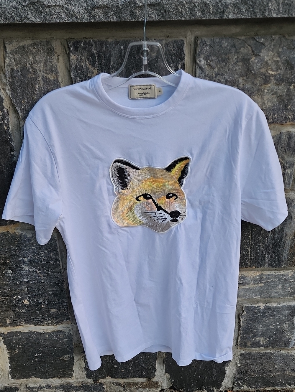 MAISON KITSUNÉ Paris Vibrant Fox Head Easy Short Sleeve T-Shirt sz Small